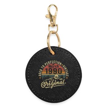March 1990 - Round Keyring - black - Front