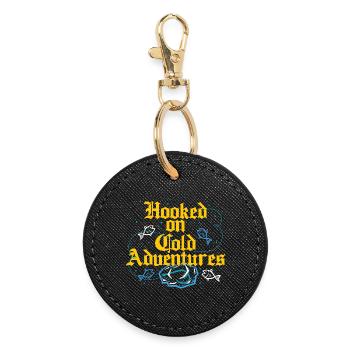 Eisangeln Hooked On Cold Adventures - Round Keyring - black - Front