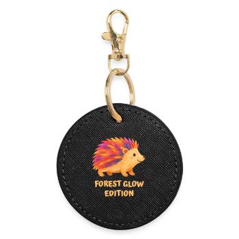 Colorful Hedgehog - Round Keyring - black - Front