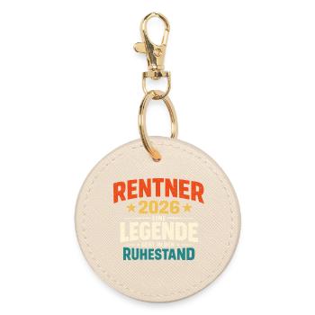 Rentner 2026 Legende Ruhestand Abschiedsgeschenk - Runder Schlüsselanhänger - Auster - Vorne