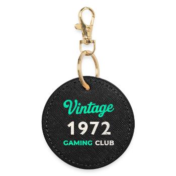 Vintage 1972 – Gaming Club Retro Geburtsjahr_ - Runder Schlüsselanhänger - Schwarz - Vorne
