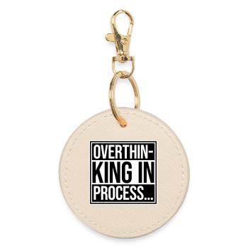 Overthinking In Process Lustig Grübeln Spruch Logo - Runder Schlüsselanhänger - Auster - Vorne