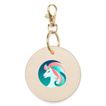 Image de rêve de licorne néon - Porte-clés rond - huître - Devant
