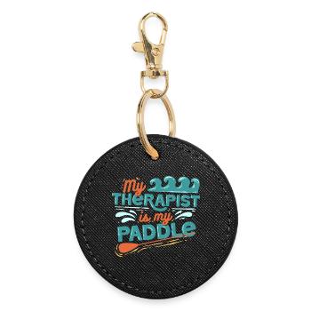 Stand Up Paddle - Runder Schlüsselanhänger - Schwarz - Vorne