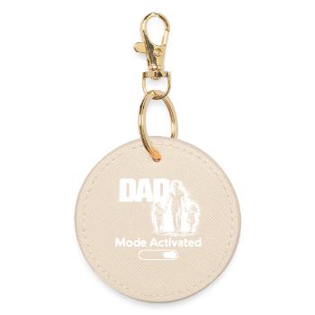 Dad Mode Activated Shirt Father Kids Gift - Runder Schlüsselanhänger - Auster - Vorne