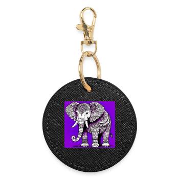 éléphant - Porte-clés rond - noir - Devant
