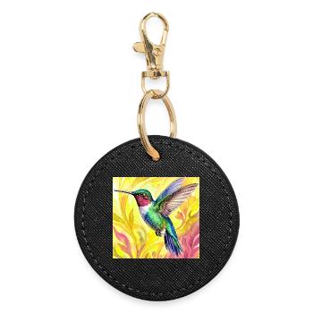 colibri - Porte-clés rond - noir - Devant