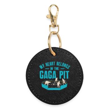 Mon cœur appartient à la fosse de Gaga - Porte-clés rond - noir - Devant