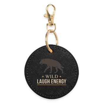 Laughing Hyena Spotted Hyena Hyena Lover - Round Keyring - black - Front