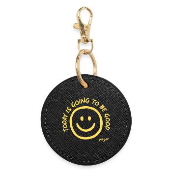 Yes Girl Smile Handzeichnung Gelb - today good - Runder Schlüsselanhänger - Schwarz - Vorne