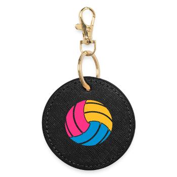Le ballon de volley-ball - Porte-clés rond - noir - Devant