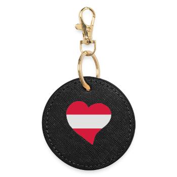 Austrian heart - Round Keyring - black - Front