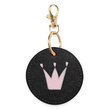 couronne - Porte-clés rond - noir - Devant