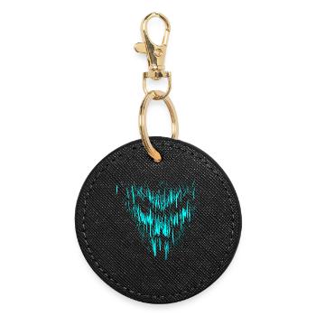Turquoise skull - Round Keyring - black - Front