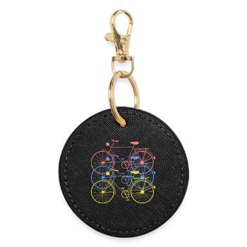 Fahrrad Rad - Runder Schlüsselanhänger - Schwarz - Vorne