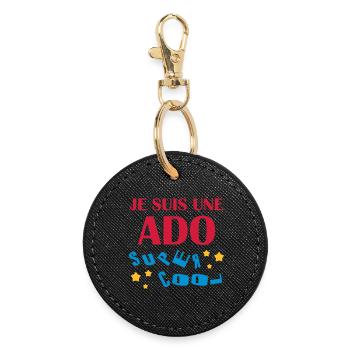 adolescent / enfant / ado / adolescente - Porte-clés rond - noir - Devant