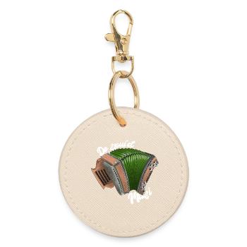 Do spui'd Musi // hell | ZiachON! - Round Keyring - oyster - Front
