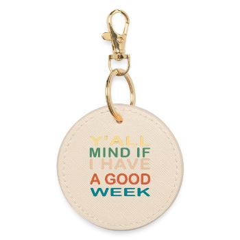 Phrase d’accroche de motivation Conception de typographie - Porte-clés rond - huître - Devant