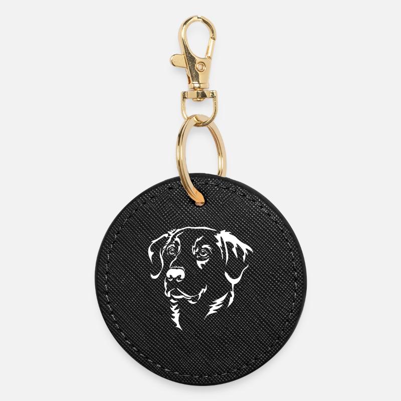 Labrador Kopf "Black Edition" - Runder Schlüsselanhänger - Schwarz