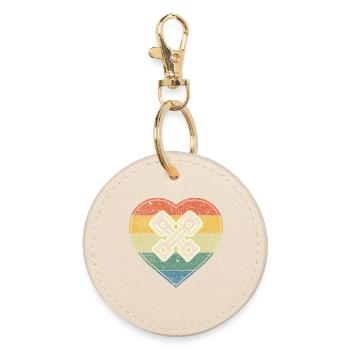 Vintage heart with crossed engine pistons - Round Keyring - oyster - Front