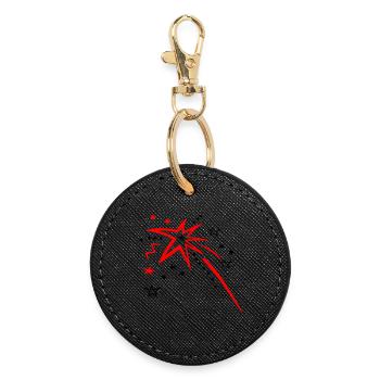 Stars, fireworks, shooting star - Round Keyring - black - Front