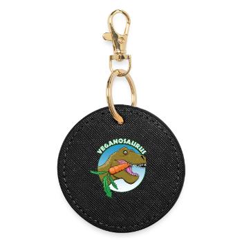 Dinosaure Végan - Porte-clés rond - noir - Devant