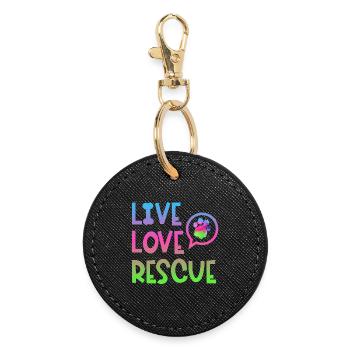 Recherche chien de sauvetage chien d’assistance patte - Porte-clés rond - noir - Devant