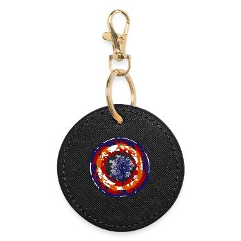 Crazy Bullseye - Round Keyring - black - Front