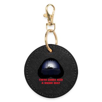 You re going to need a bigger boat - Round Keyring - black - Front