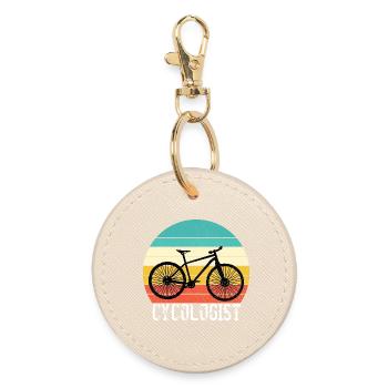 Cycologue Funny Vintage Cycliste - Porte-clés rond - huître - Devant