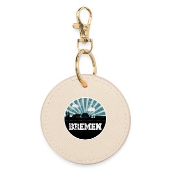 Bremen Skyline Blue Hour - Round Keyring - oyster - Front