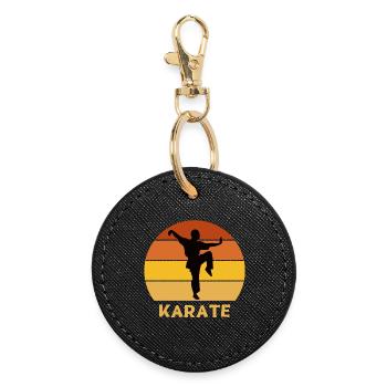 karate, karate fan, do karate - Round Keyring - black - Front