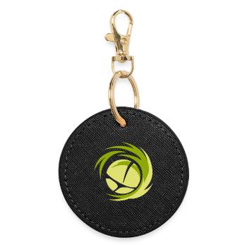 Logo de volleyball minimaliste - Porte-clés rond - noir - Devant