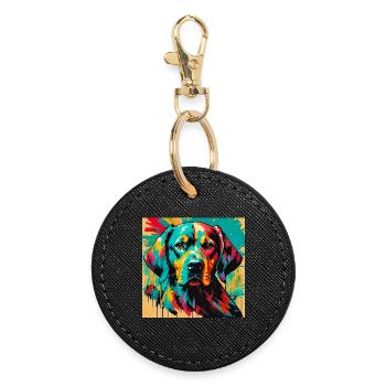 Chien - Porte-clés rond - noir - Devant