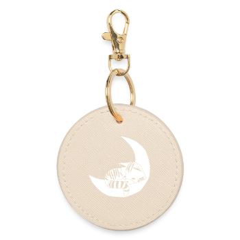Whimsical kitten - Round Keyring - oyster - Front