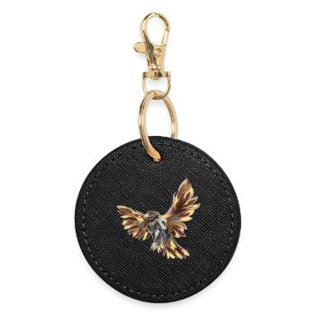 Icône de couleurs d’illustration de vol d’aigle icône d’oiseau - Porte-clés rond - noir - Devant