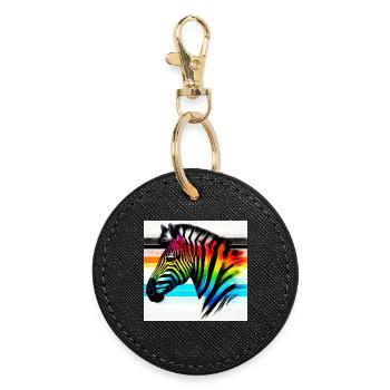 Zèbre - Porte-clés rond - noir - Devant