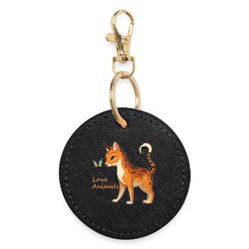 L’amour des animaux - Porte-clés rond - noir - Devant