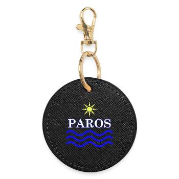 PAROS-Grèce Eau Solaire - Porte-clés rond - noir - Devant