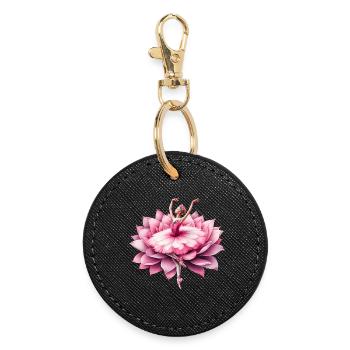 Danseuse de ballet avec tutu - Porte-clés rond - noir - Devant