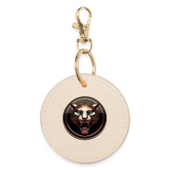 Futuristic Tech Panther Gold - Round Keyring - oyster - Front