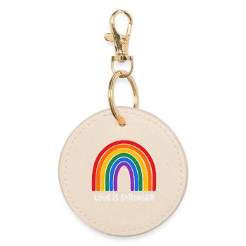 Liebe ist stärker. LGBT - Runder Schlüsselanhänger - Auster - Vorne