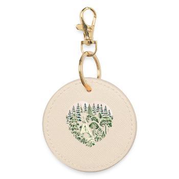 Vivre près de la nature avec une tente tipi en forêt - Porte-clés rond - huître - Devant