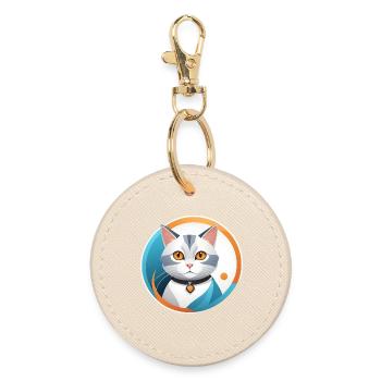 Chatty Cat Illustration - Porte-clés rond - huître - Devant