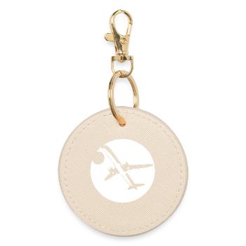 Aviator Drawing - Round Keyring - oyster - Front