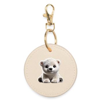 Mignon design d’ourson polaire - Porte-clés rond - huître - Devant