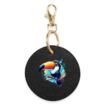 Toucan - Round Keyring - black - Front