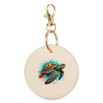 Turtle - Round Keyring - oyster - Front