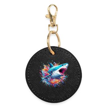 Shark - Round Keyring - black - Front