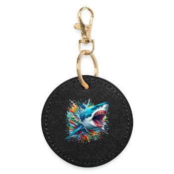 Shark - Round Keyring - black - Front